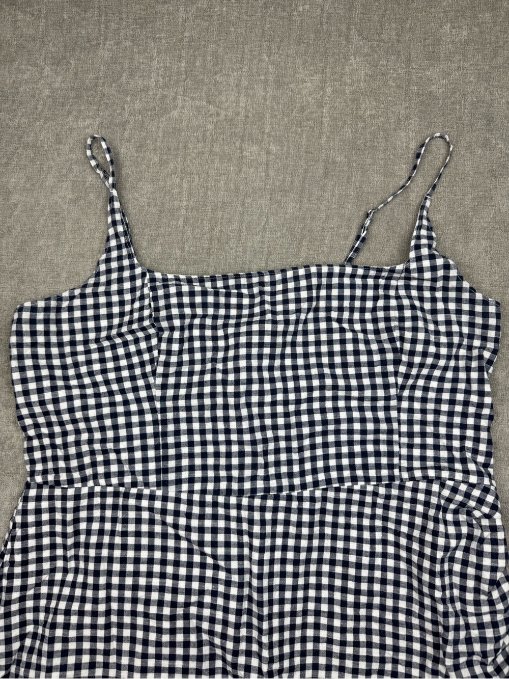 Abercrombie & Fitch Gingham Spaghetti-Strap Mini Dress Navy Women’s XL - Picture 4 of 12